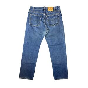 Levi's 505 Regular Fit Straight Leg Jeans Mens Size 36x32 Classic Blue Denim
